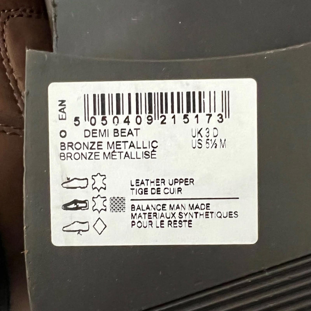 NEW Clarks Demi Beat Bronze Metallic Leather Cushion Ankle Boots UK 3, US 5.5