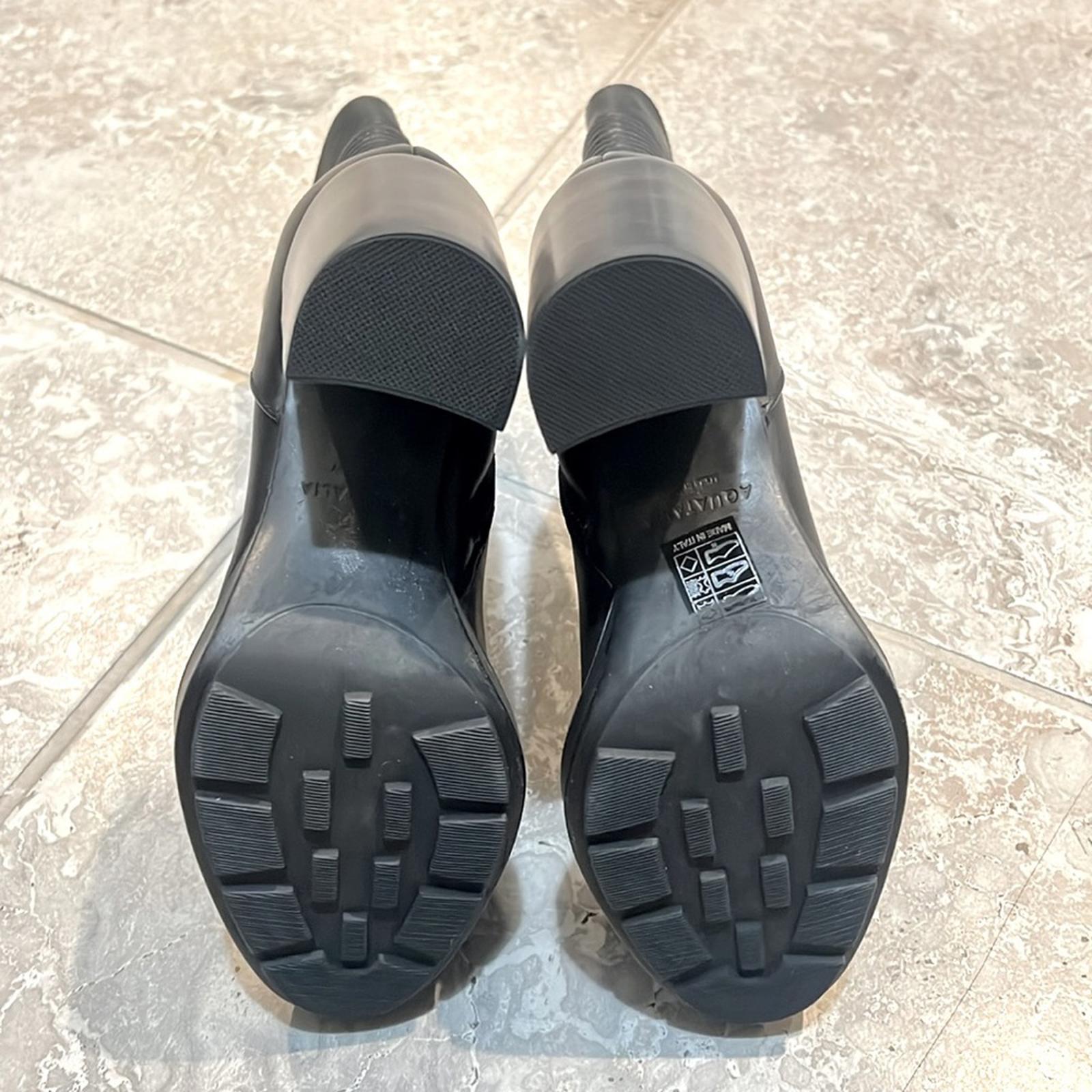 Aquatalia Illiana Weatherproof High Block Heel Boots in Black, Size 7 NEW in Box