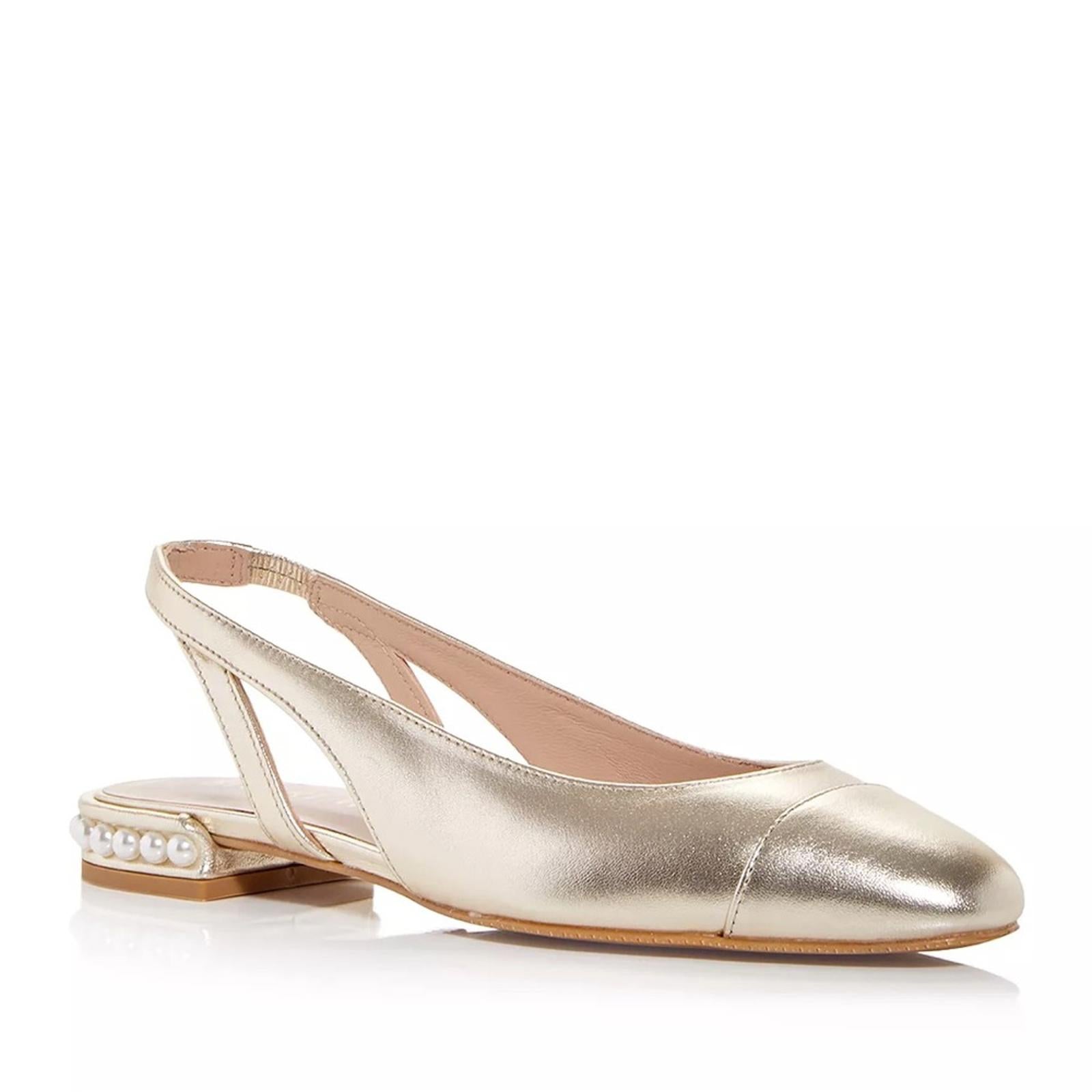 Stuart Weitzman Pearl Embellished Slingback Flats Sz 38/7.5 New in Box SOLD OUT!