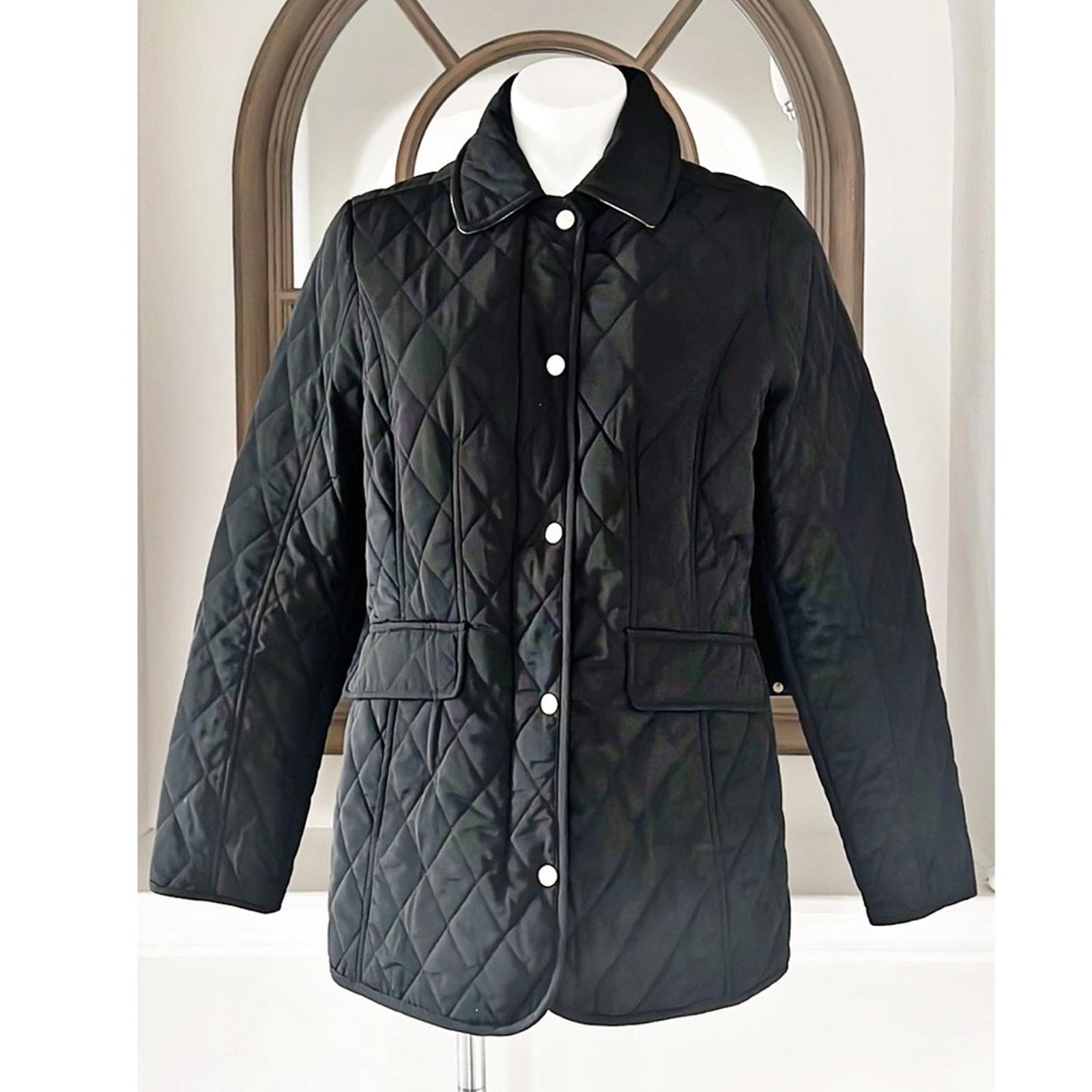 Jones New York 5-Button Quilted Jacket in Black, Size M EXCELLENT!