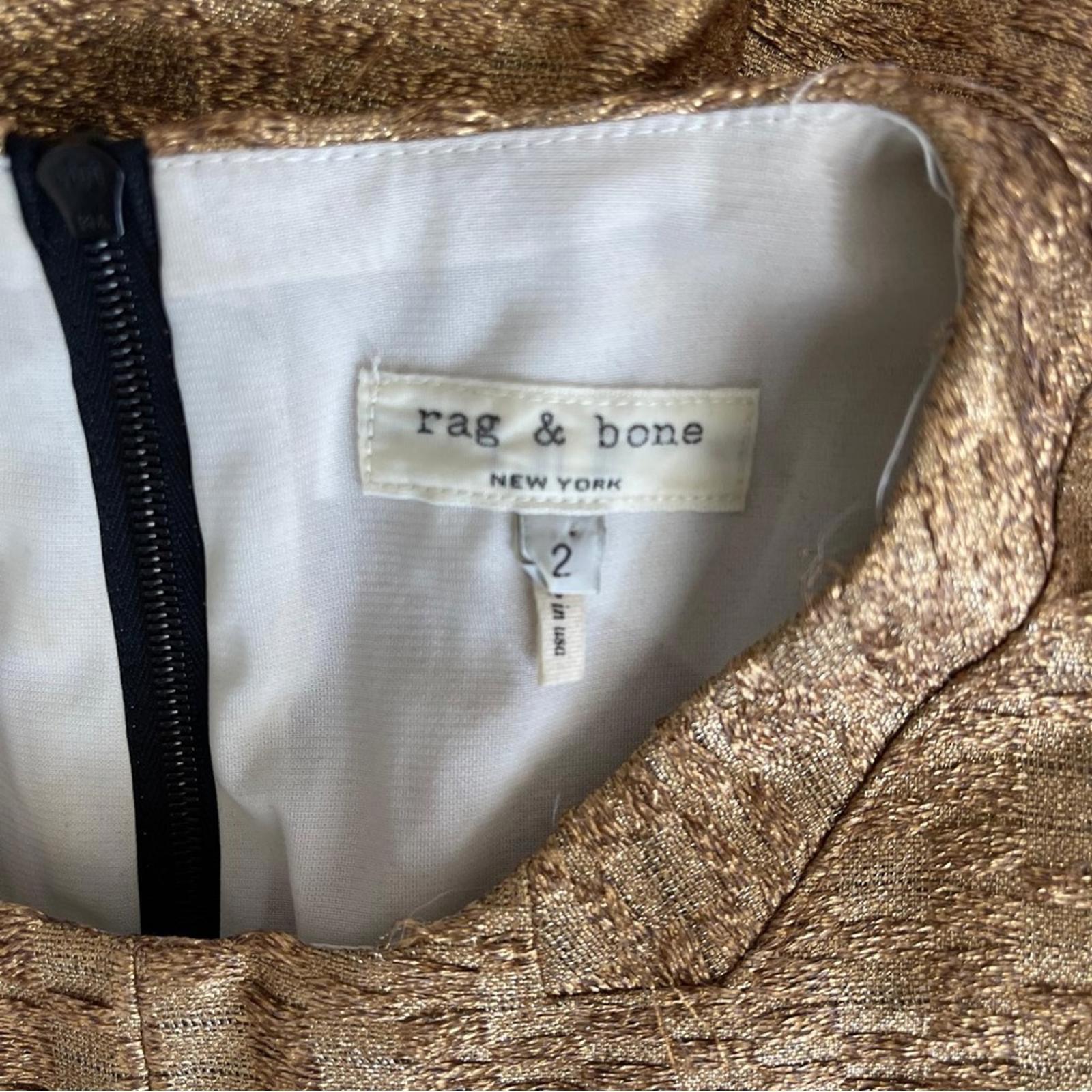 Rag & Bone Gold Renard Brocade Dress, Size 2 EXCELLENT $495