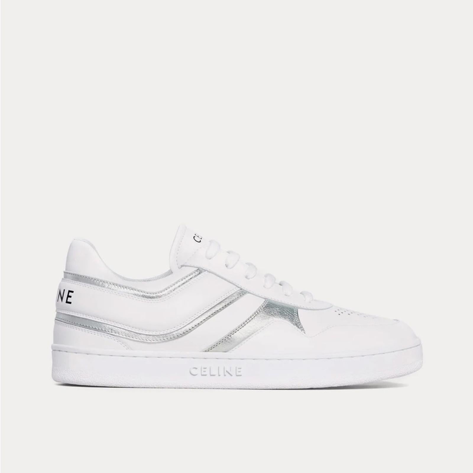 Celine Low Wave Lace-Up Sneaker, Optic White/Silver Size 41 in Box +DustBag $750
