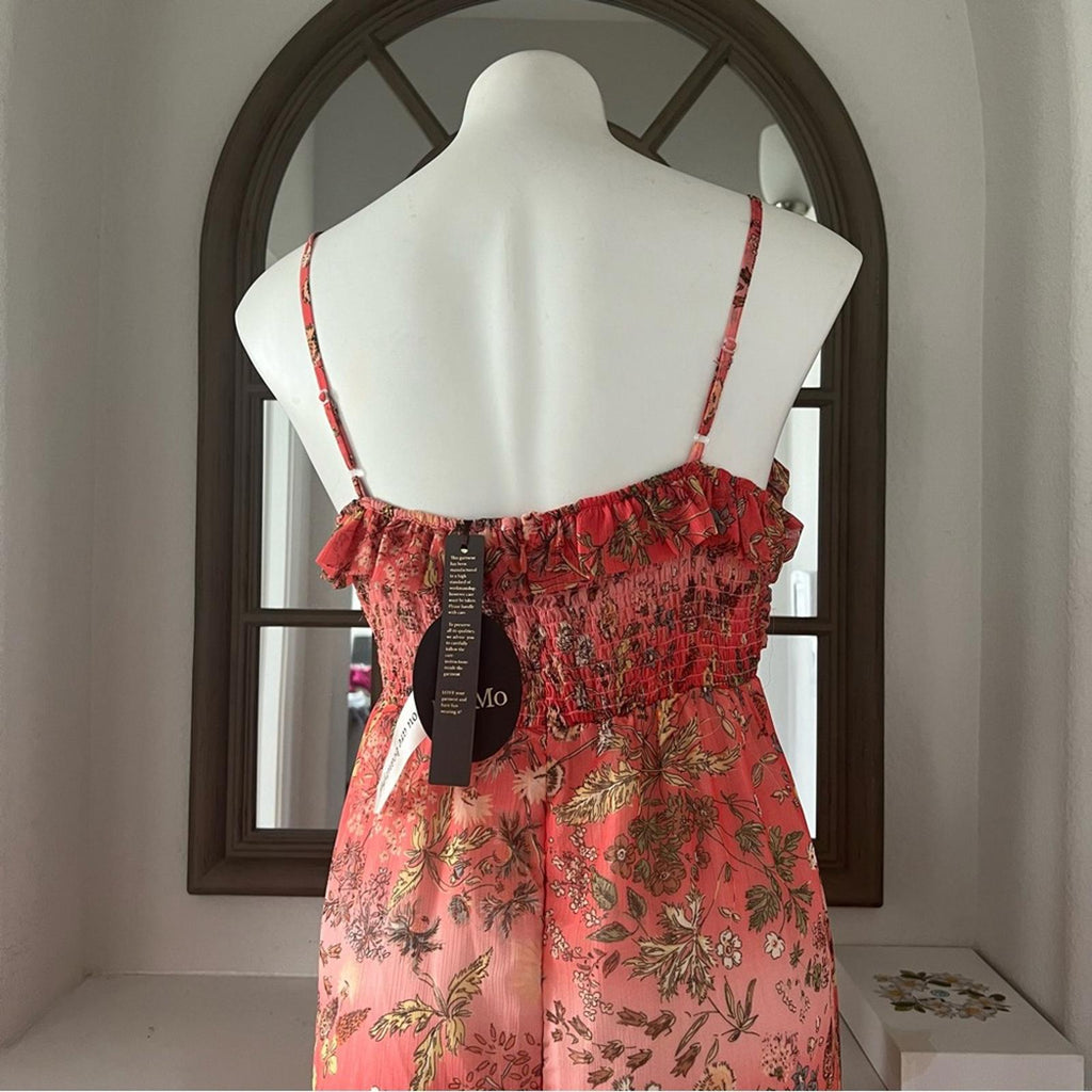byTiMo Chiffon Sleeveless Ruffle Maxi Dress, Bright Field Size M New w/Tag $436