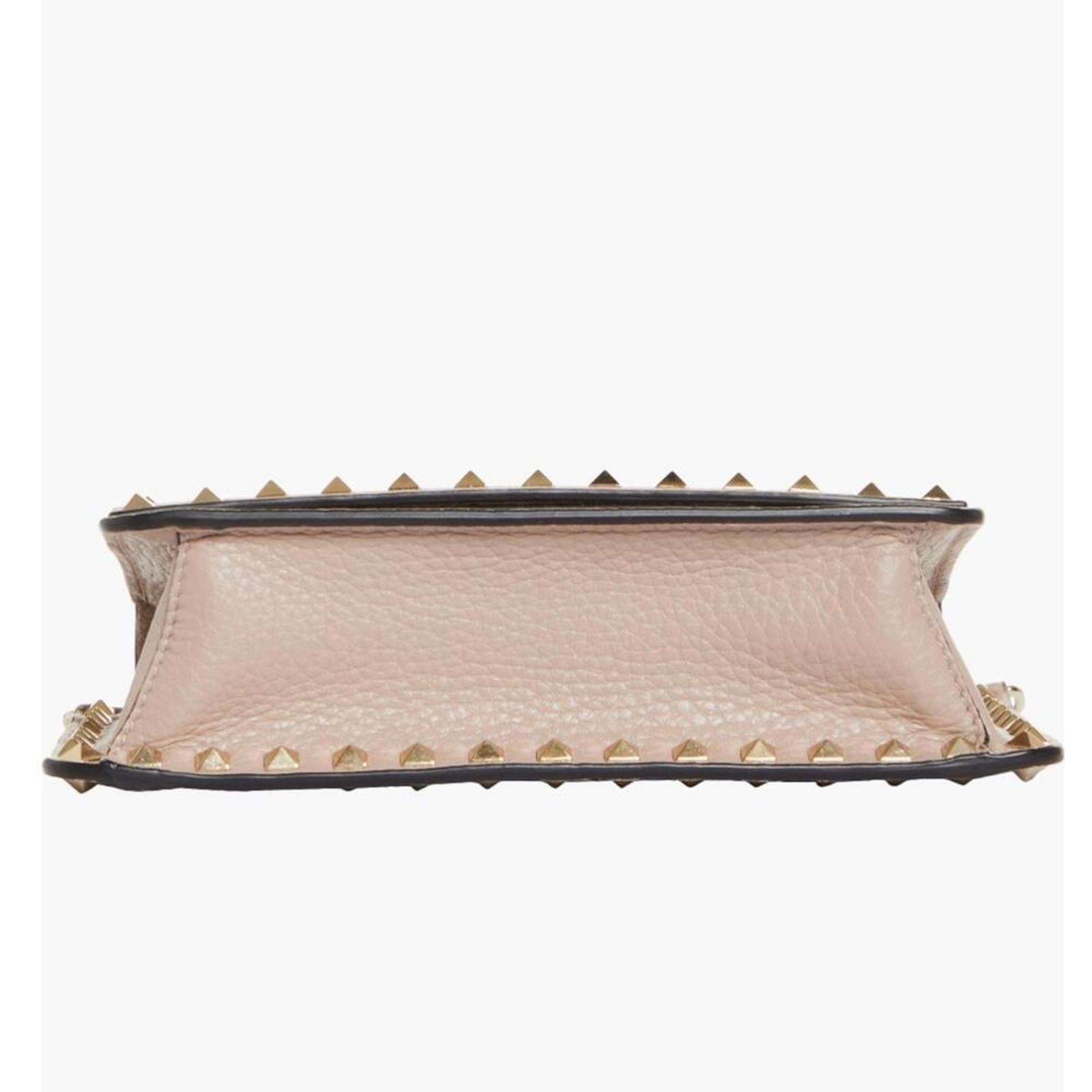 Valentino Garavani Rockstud Leather Crossbody Mauve Pink EXCELLENT Retail $1,950