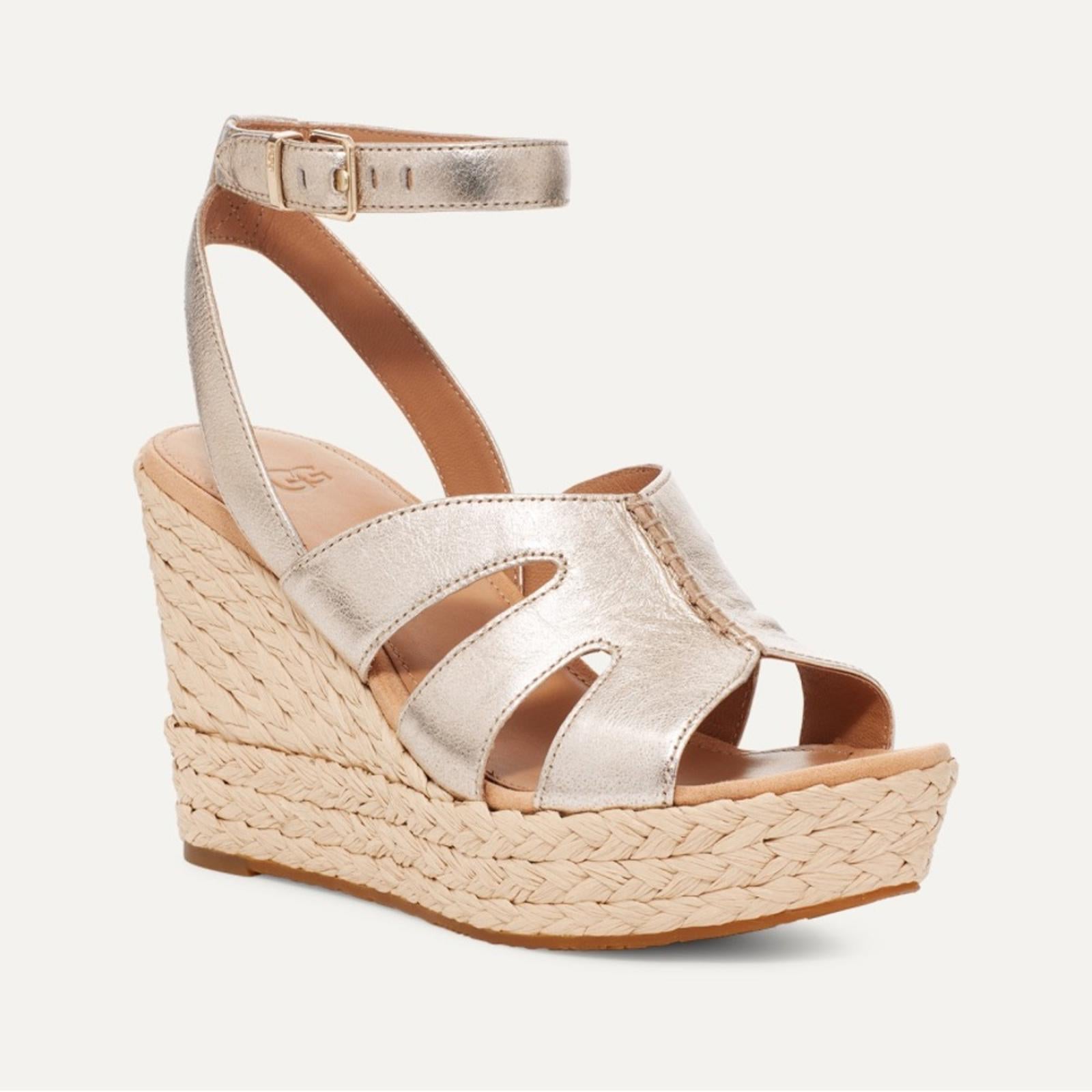 UGG Careena Platform Wedge Espadrille Sandals, Size 10 New in Box
