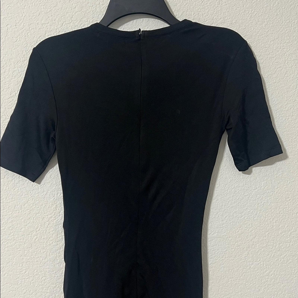 Et Ochs Isabelle Ruched Midi Dress in Black, Size 0 NEW w/Tag $1,195