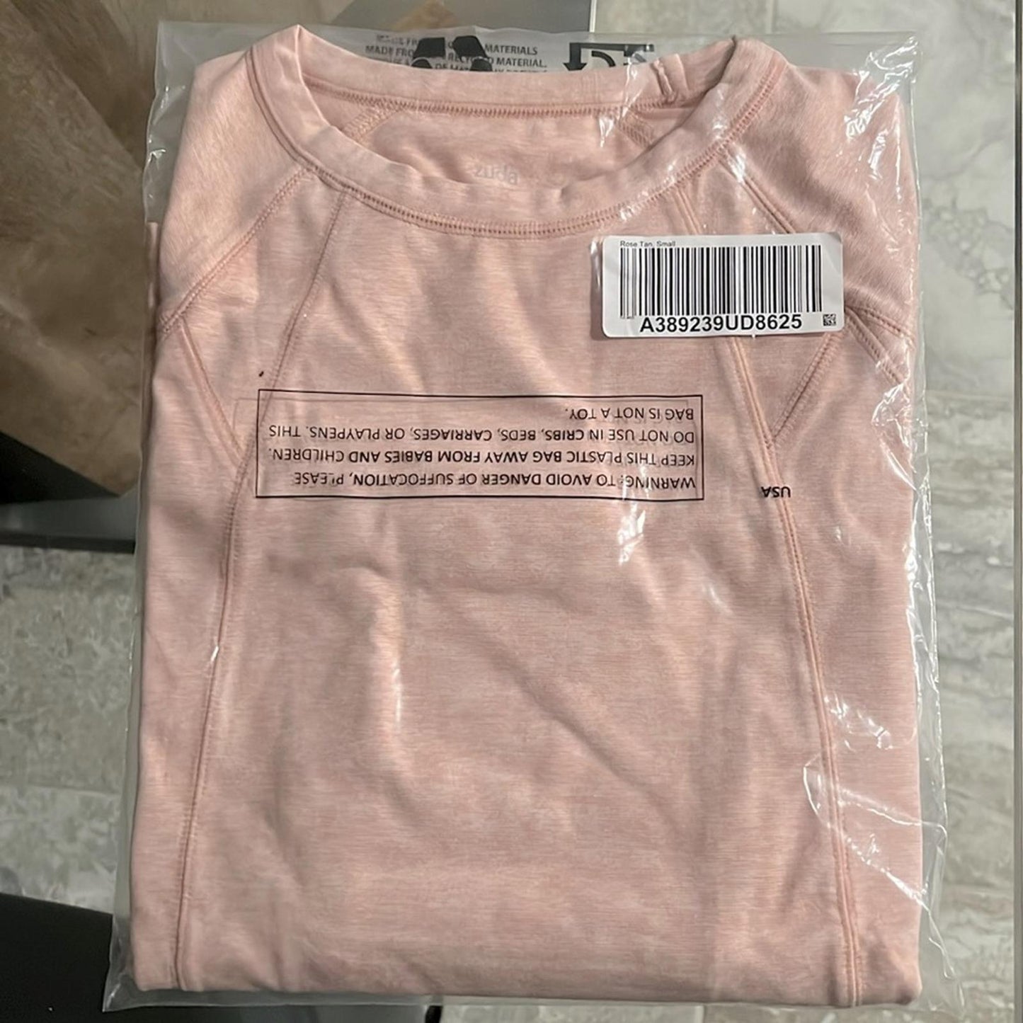 Zuda Ultra Soft Long Sleeve Sweatshirt in Rose Tan, S, New in Packaging
