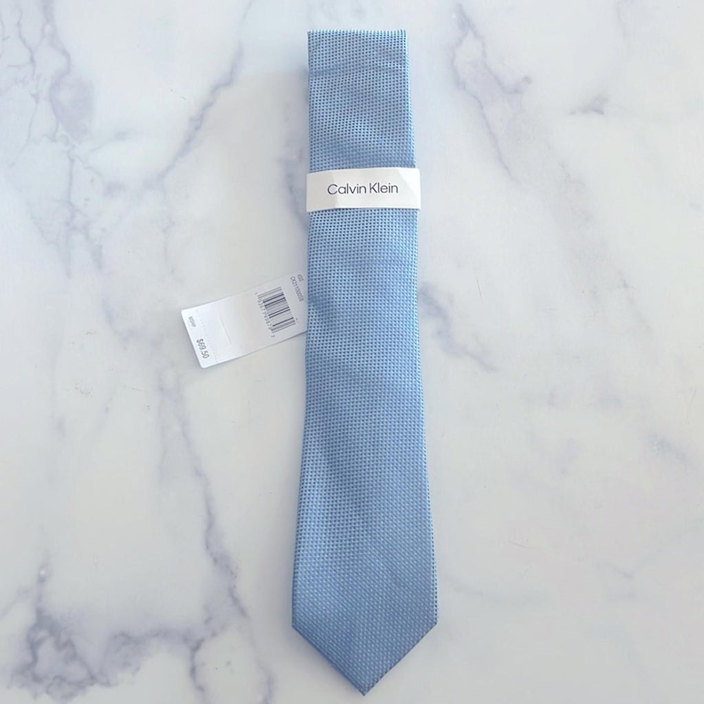 Calvin Klein Men’s Micro Grid Tie in Light Blue, New w/Tag $69.50