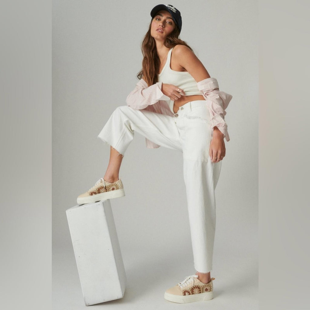 Lucky Brand Lucky Legend HighRise Wide Leg Pants Jeans, White Size 2/26 NWT $149