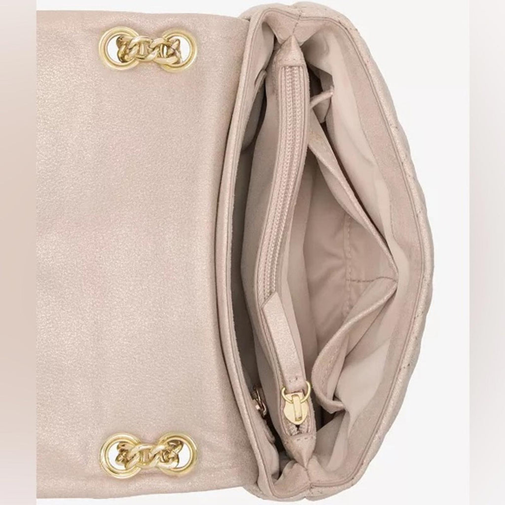 I.N.C. Small Ajae Pearlized Quilted Crossbody Champagne Pearlized, NWT