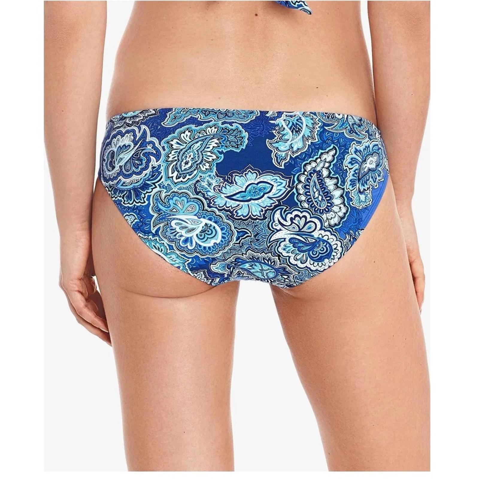 NWT Lauren Ralph Lauren Swim Blue Bandana Paisley Ring Hipster Bikini Bottom, 16