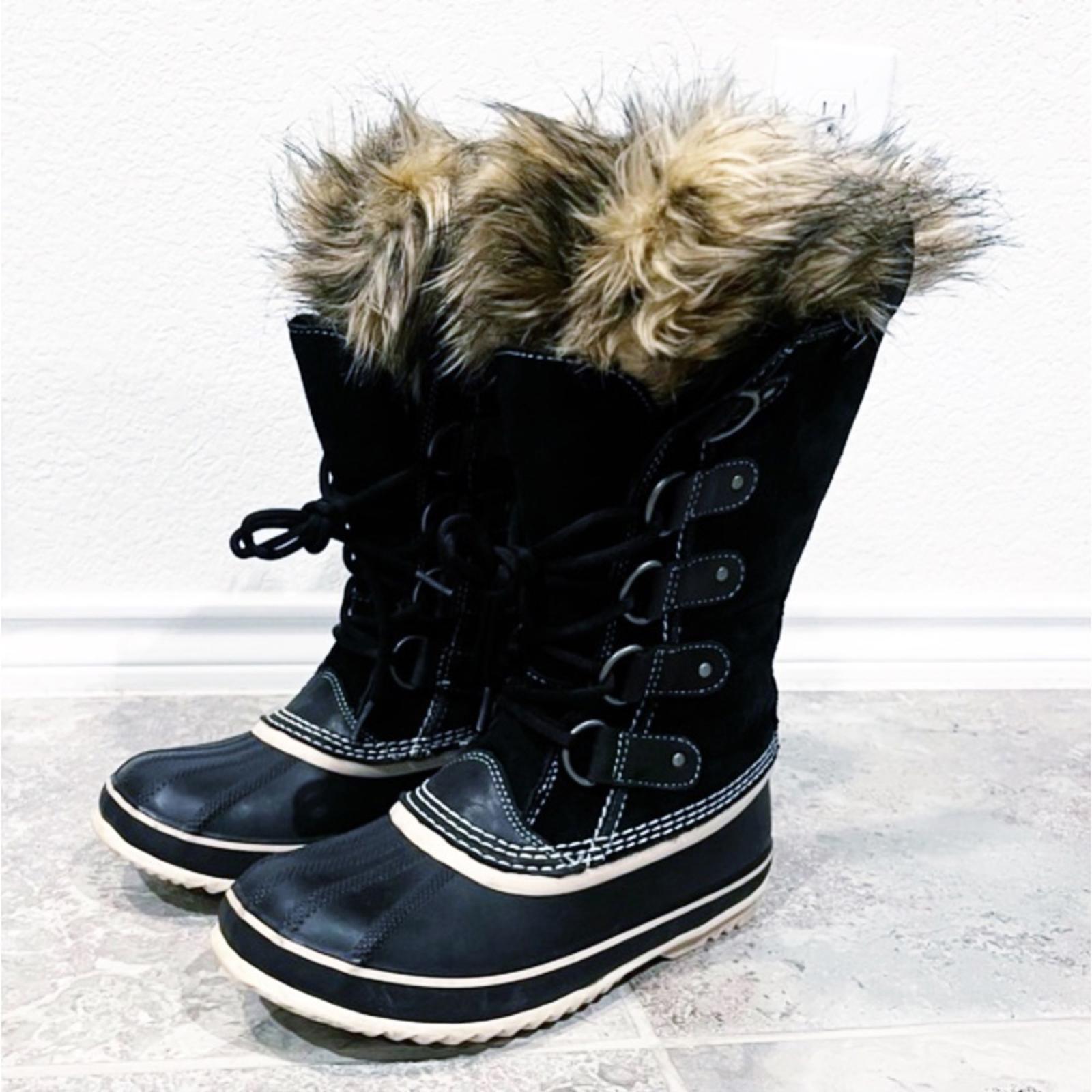 Sorel Joan of Arctic Soft Leather Waterproof Boots, Black Size 7 EXCELLENT $240
