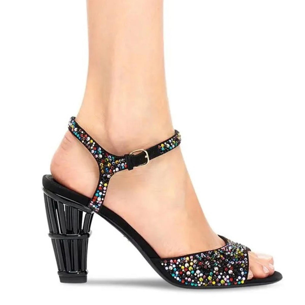 Ferragamo Nikla 85 Embellished High Heel Sandals in Black, NEW, Size 6 $1,350