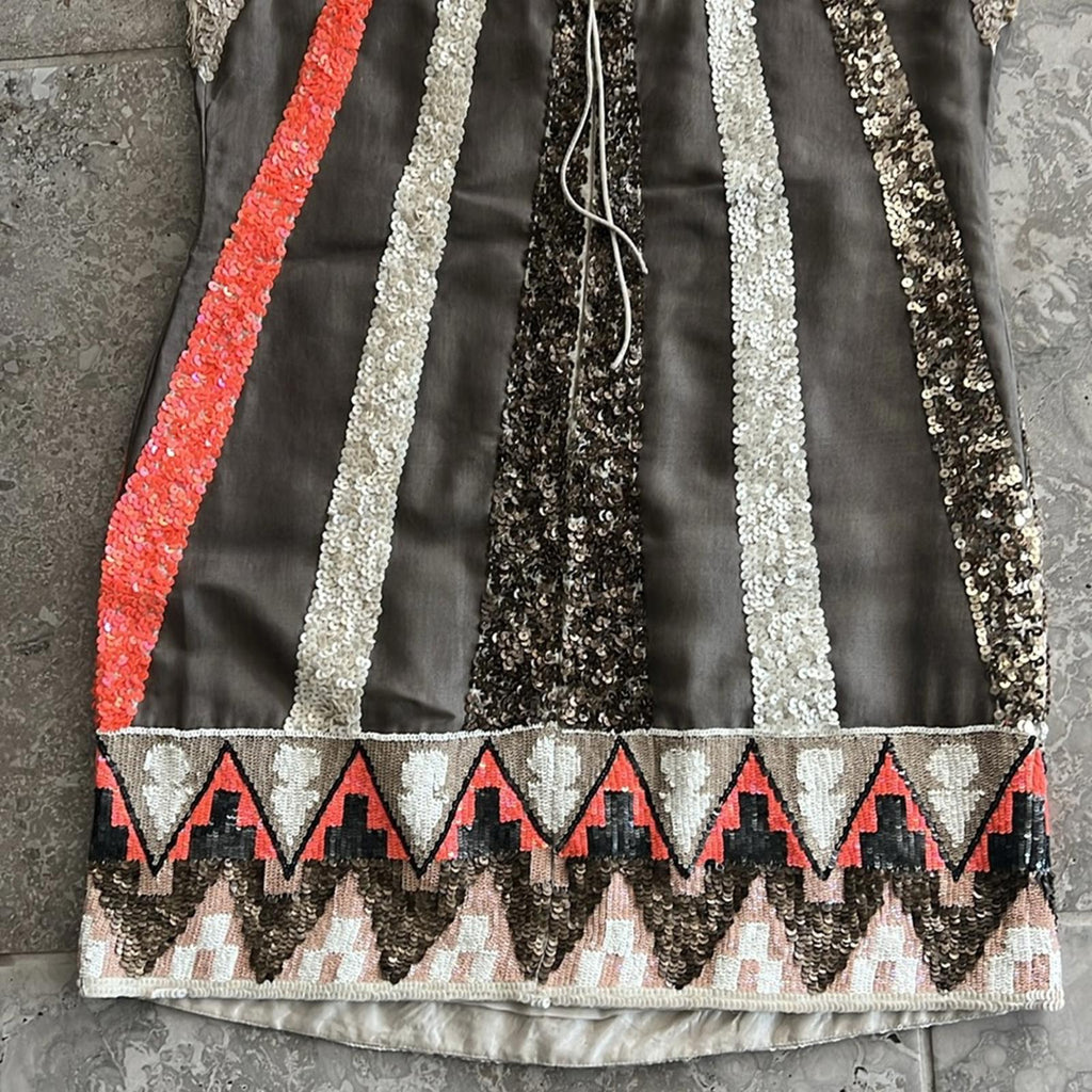 All Saints Aztec Dazzle Spitalfields Sequin Dress Size 10