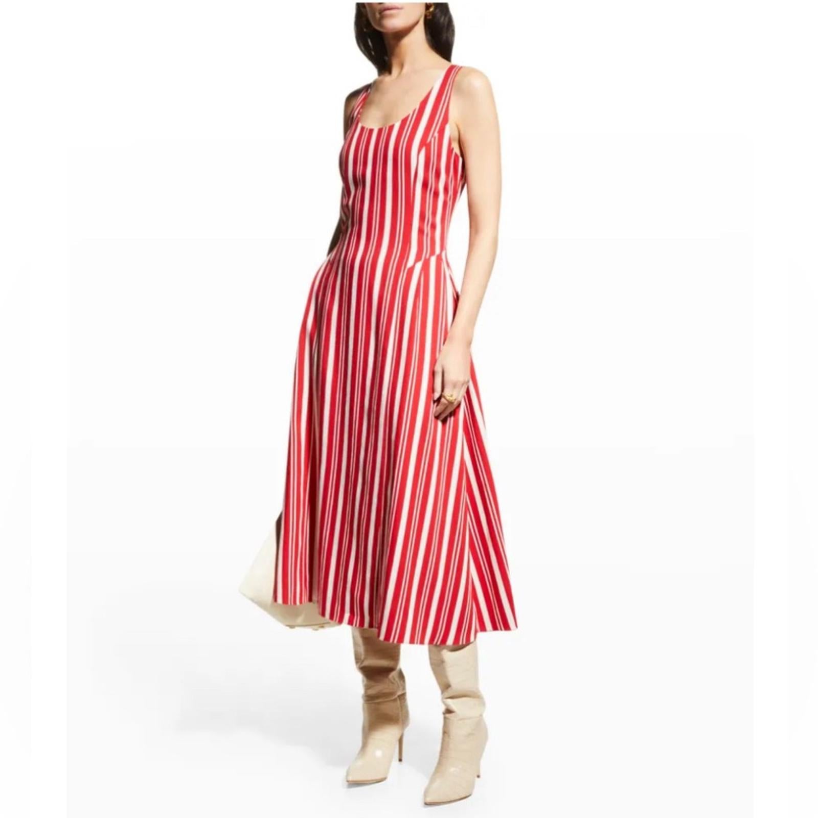 NWT Jason Wu Striped Scoop-Neck Sleeveless Dress, Size 0 New w/Tag Retail $695