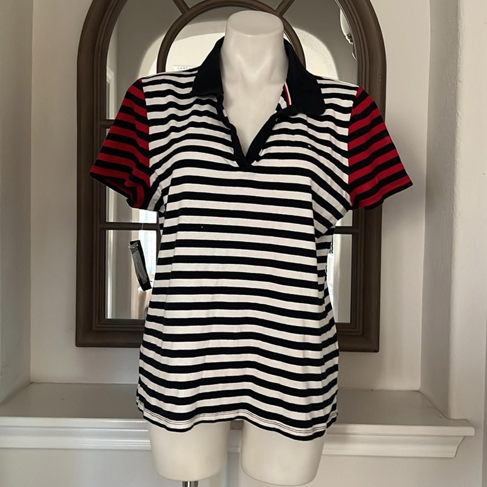 Tommy Hilfiger Colorblocked Striped Johnny Collar Polo Shirt Size XXL NWT