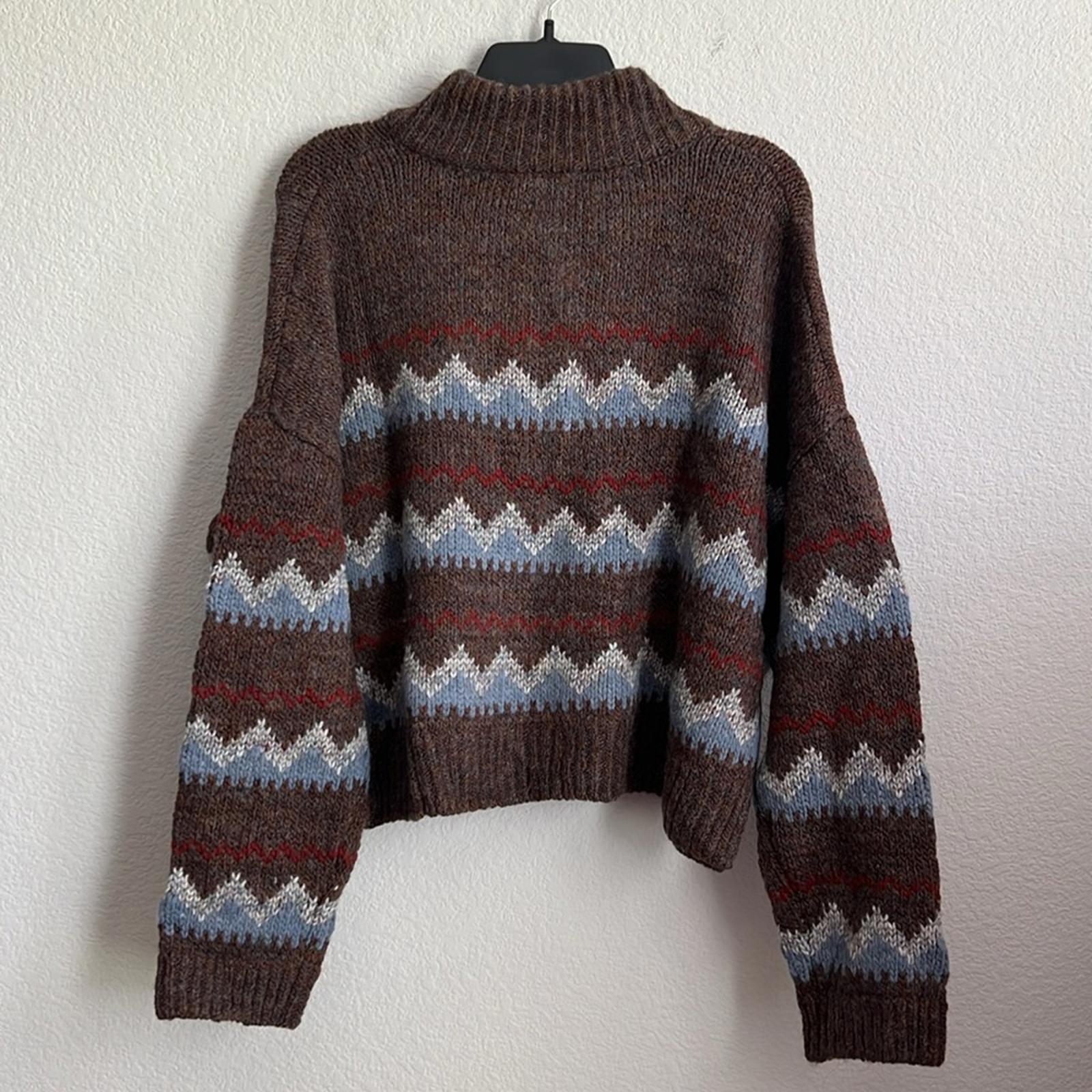 Madewell Stowe Fair Isle Half-Zip Sweater, Size XL New w/Tag
