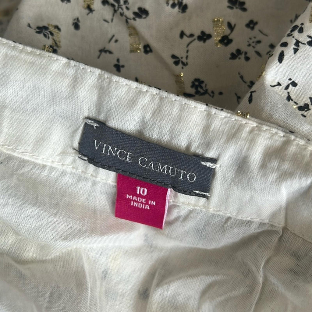 NEW Vince Camuto Beige Zippered Lined Tiered Midi HiLo Skirt Size 10 New w/o Tag