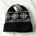 Men’s Insulated Hat, Knit Beanie, Black & White One Size New w/Tag