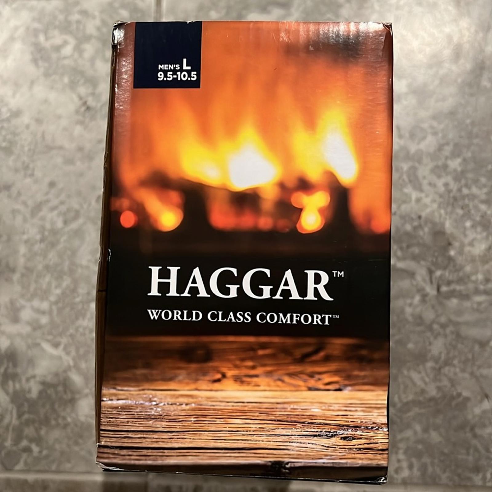 NEW Haggar Men's Faux-Suede Clog Slippers in Black, Size L (9.5-10.5) New in Box