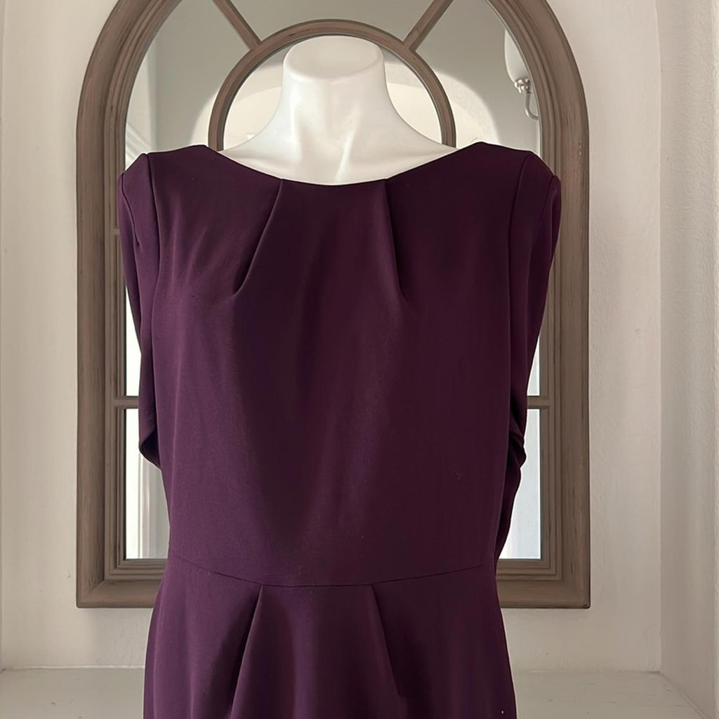 Betsy & Adam Midi Cowl Neck Drape Back Scuba Crepe Dress Size 14 NEW w/Tag
