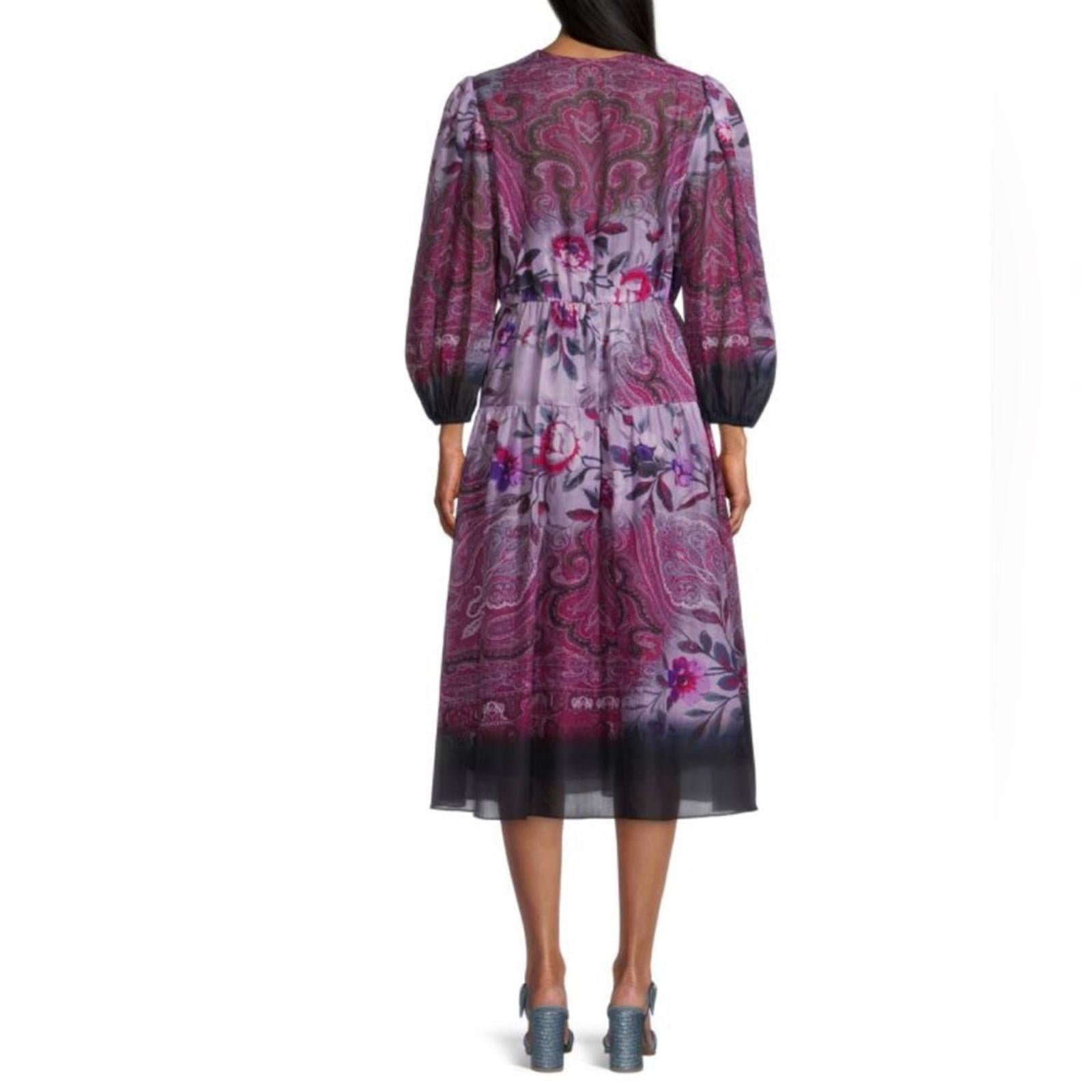 Kobi Halperin Chloe Blouson Sleeve Midi Dress w/Pockets Size XS New w/Tag $578