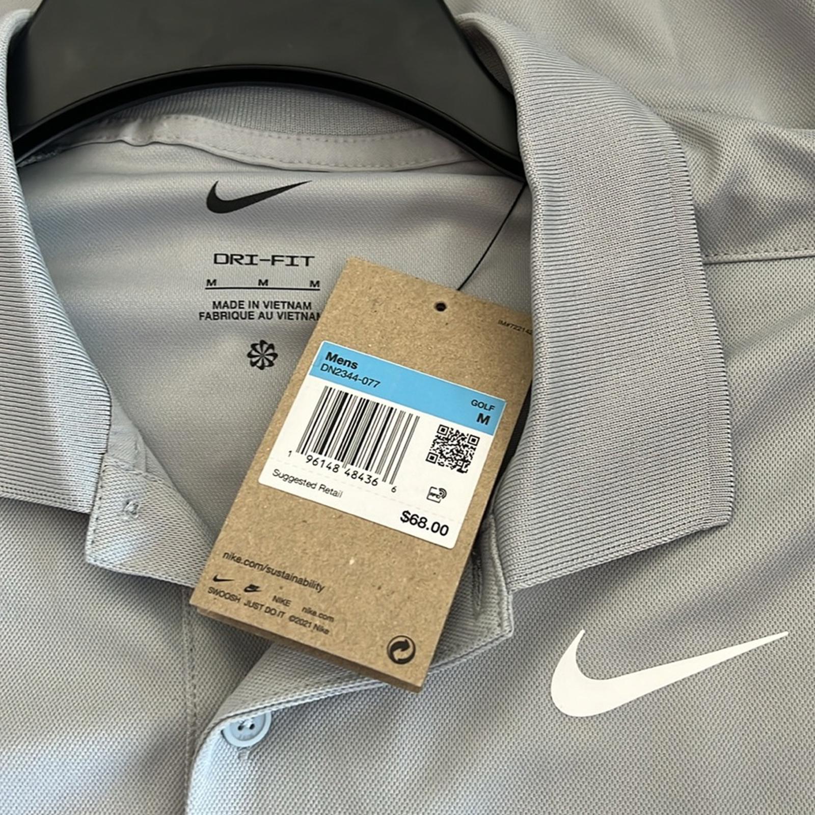 Nike Dri-FIT Victory Men's Long-Sleeve Golf Polo, Grey Size M New w/Tag