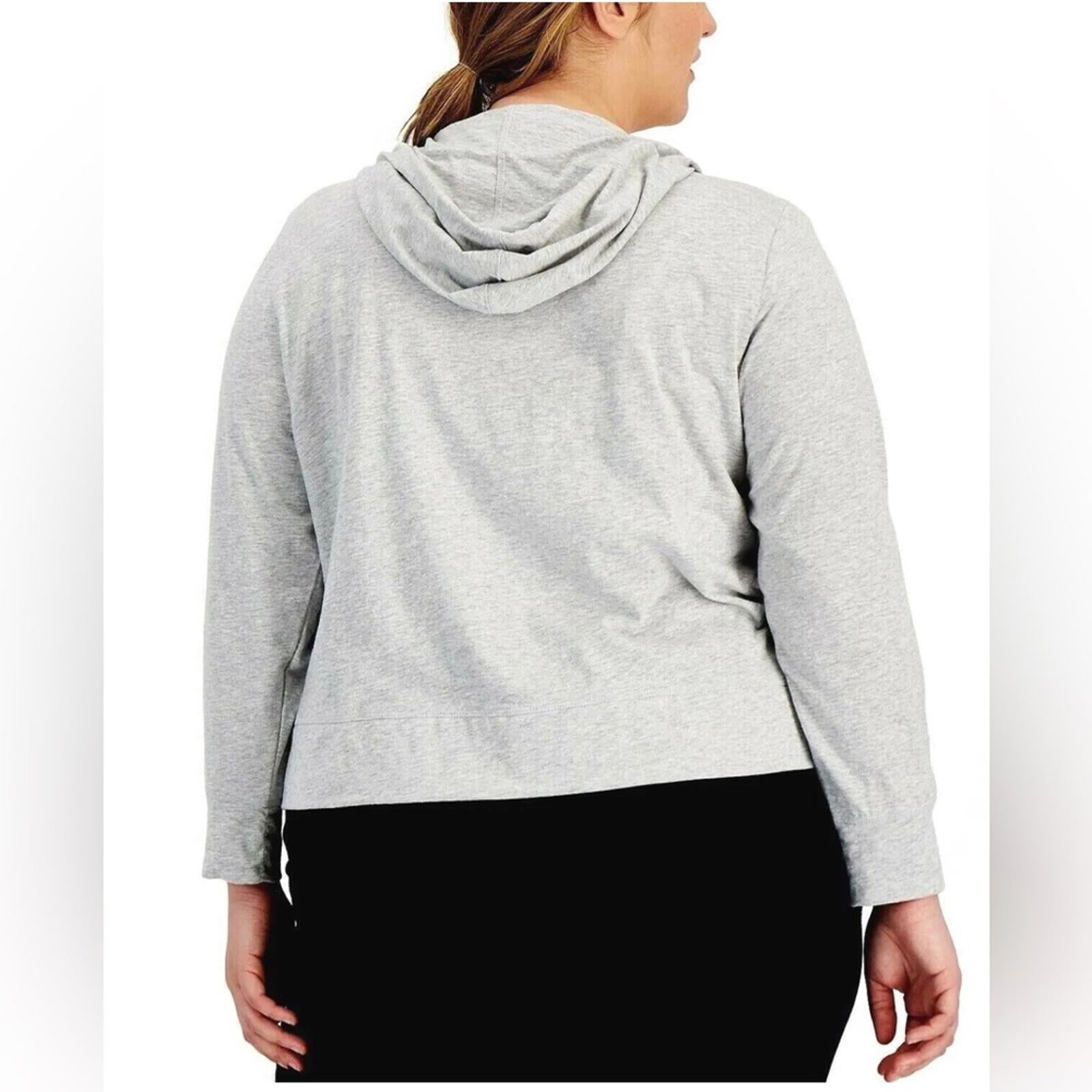 ID Ideology Retro Recycled Full Zip Jacket Heather Grey Plus Size 1X New w/Tag