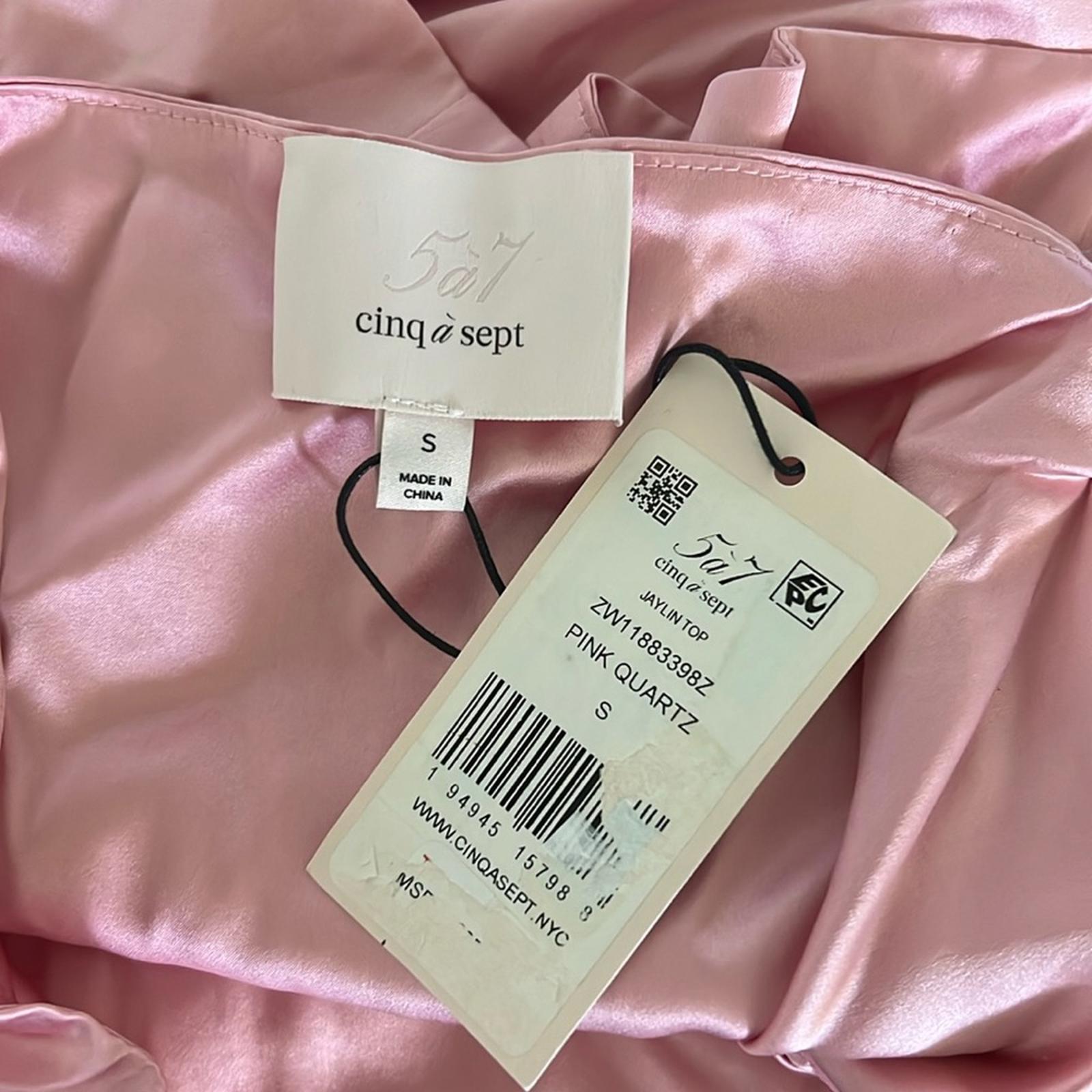 Cinq à Sept Jaylin Ruched Stretch Silk Camisole, Pink Quartz Size S New w/Tag