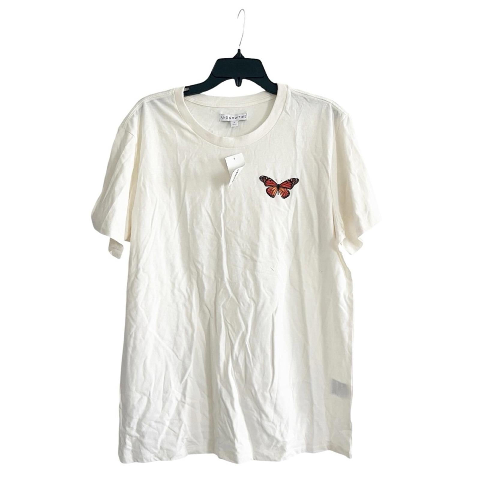 And Now This Men's Butterfly Crewneck T-Shirt, Size XXL New w/Tag