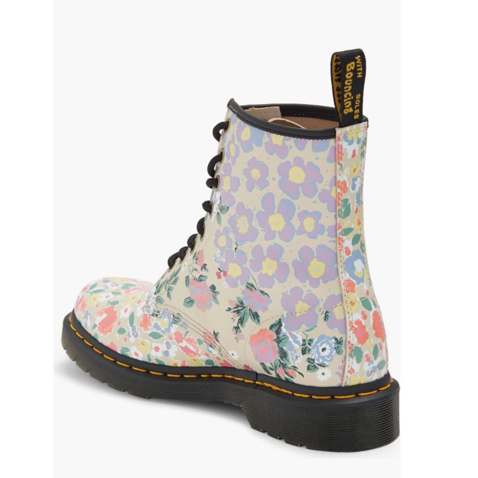 Dr. Martens 1460 Floral Lace Up Boots, Floral Beige, Size 5 New w/o Box