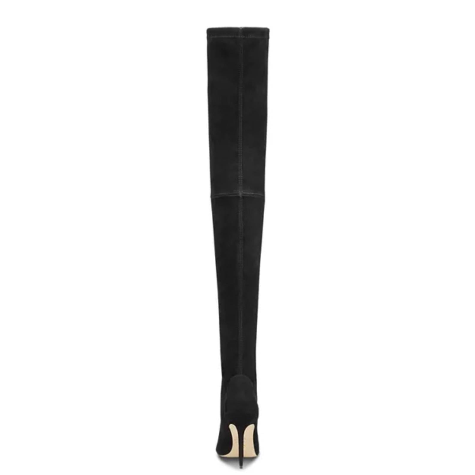 Stuart Weitzman UltraStuart100 Over The Knee Boots Suede Black Size 7 NEW in Box