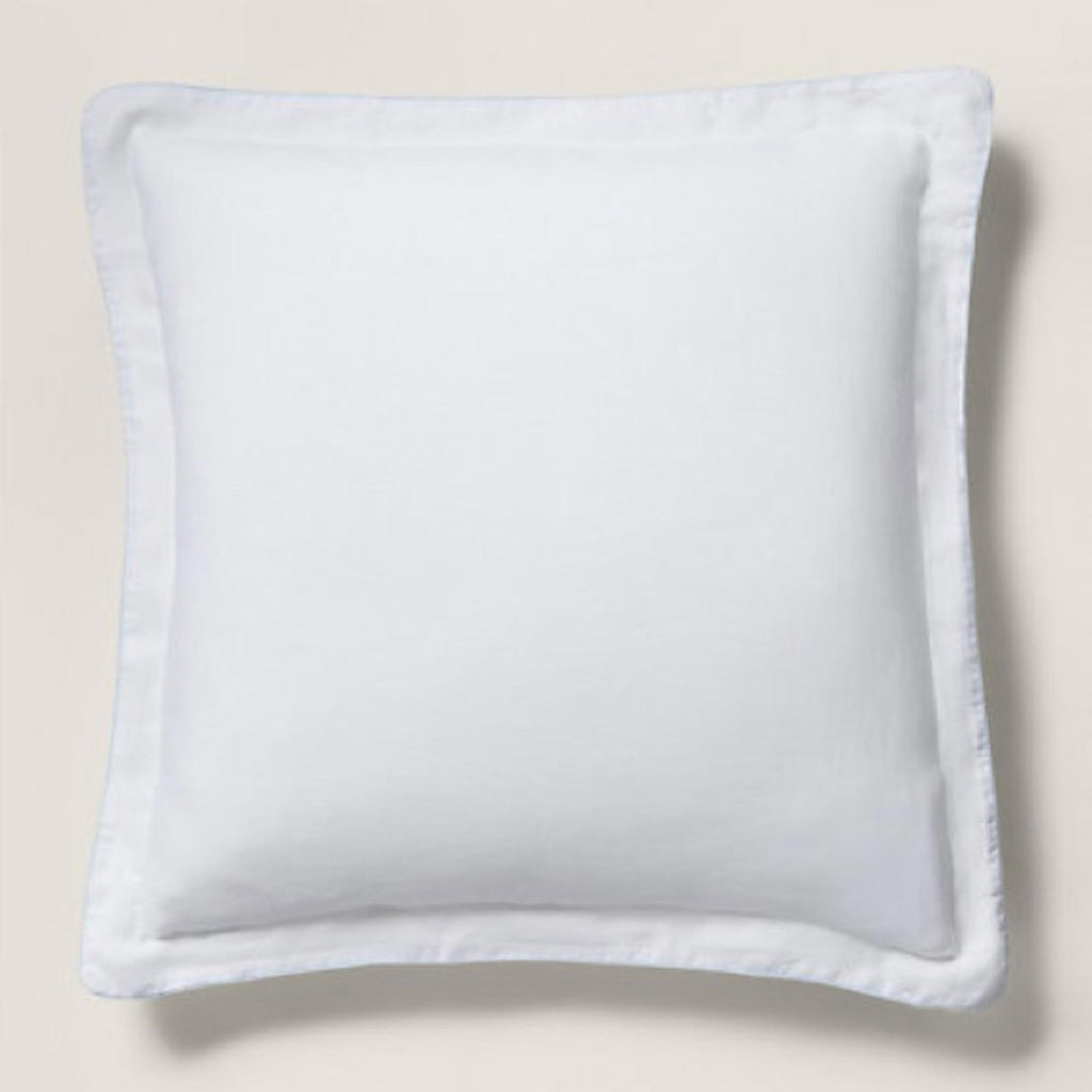 Ralph Lauren RL Linen Contrast Euro Sham in White/Sky New w/Tag $185