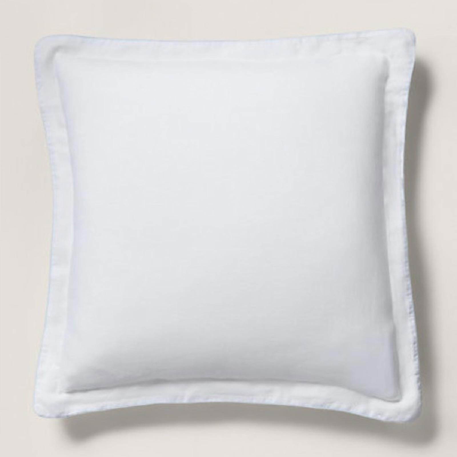 Ralph Lauren RL Linen Contrast Euro Sham in White/Sky New w/Tag $185