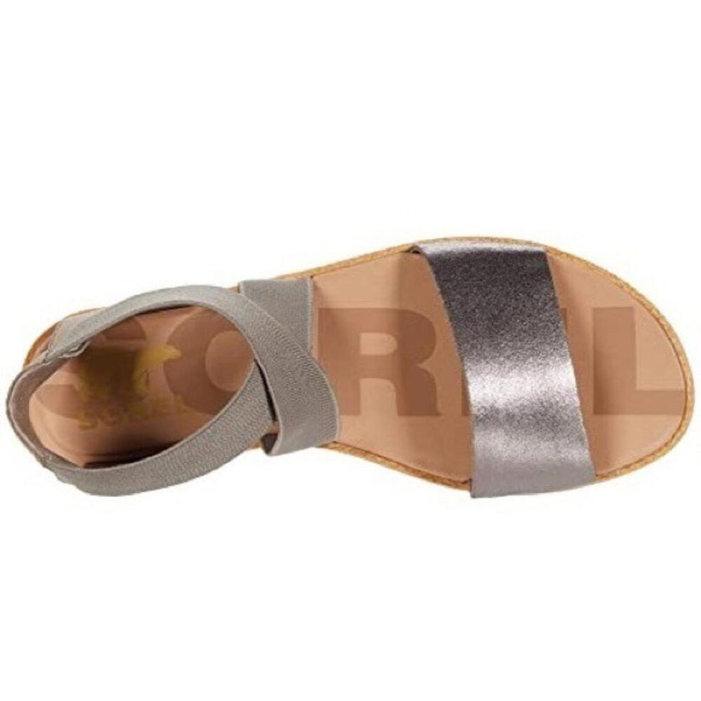NEW Sorel Ella II Criss-Cross Metallic Brown Leather Sandals, Size 9.5 w/o Box
