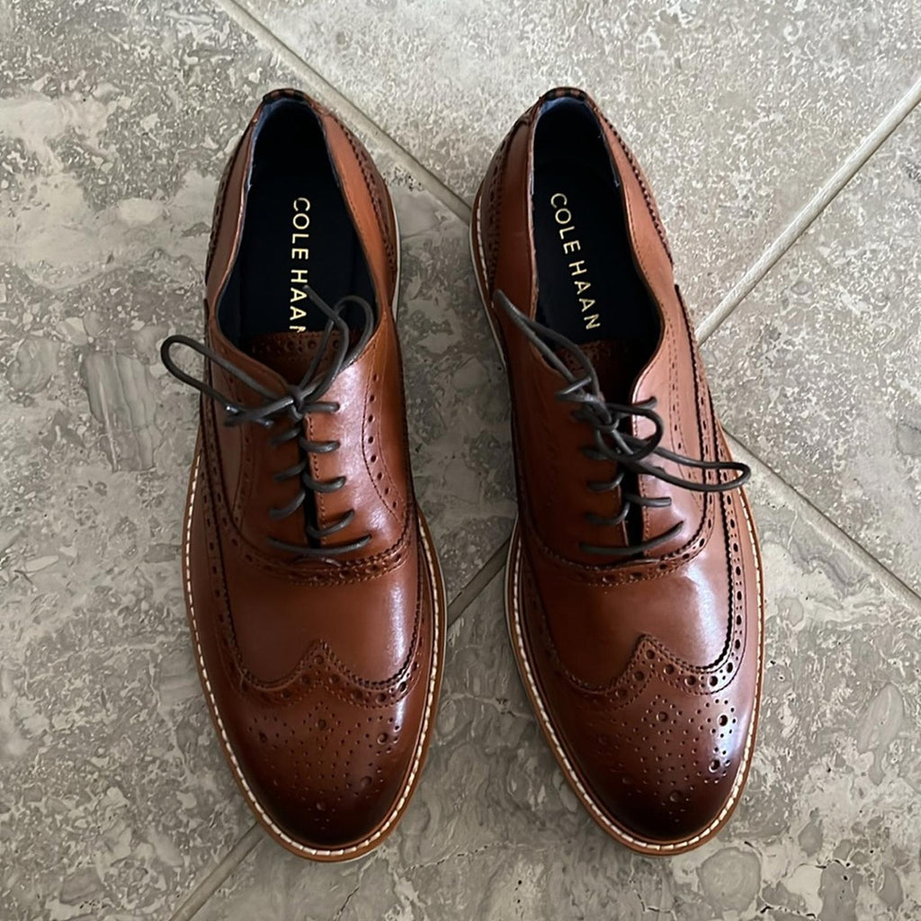 Cole Haan Morris Wingtip Oxford w/Premium Leather British Tan Size 10 NEW