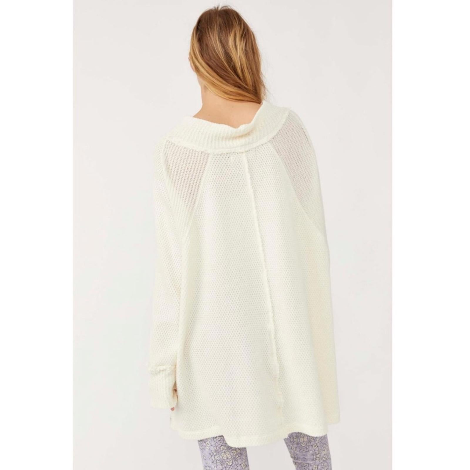 Free People She’s a Keeper Vented-Hem Tunic Sweater, Size L New w/Tag