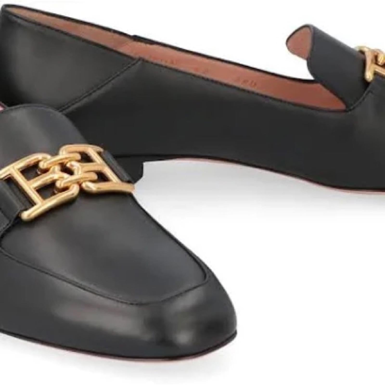 Bally BB logo loafers in Black, [Made in Italy] Size EU 38 in Box Retail $795