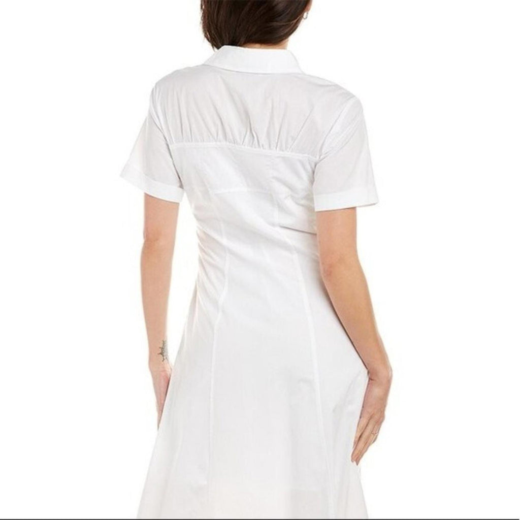 Nicholas Tenley Shirtdress Dress in White, NEW, Size 8, Retail $395