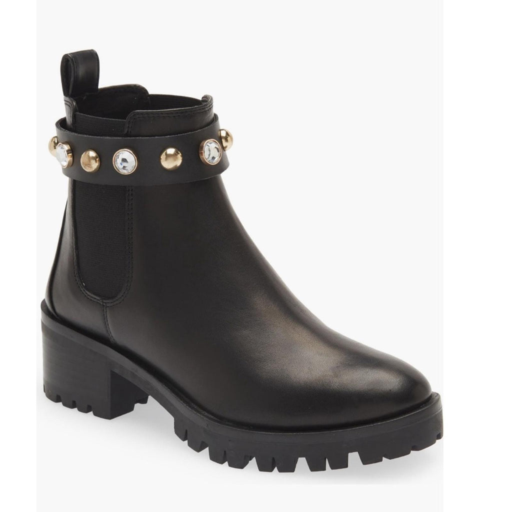 Karl Lagerfeld Paris Porshay Lug Sole Boots in Black, Size 8.5 New w/o Box