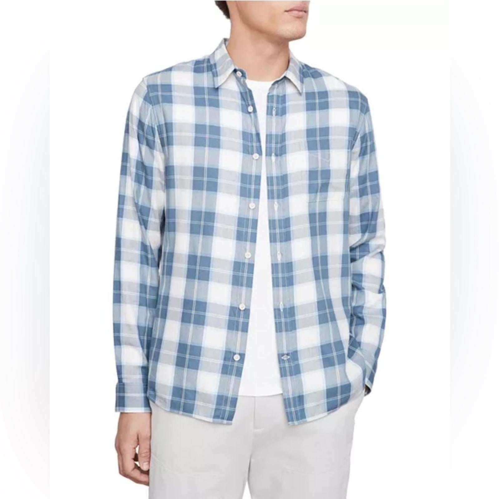 Vince Alps Plaid Long Sleeve Button Front Shirt, Size M NEW w/Tag $225