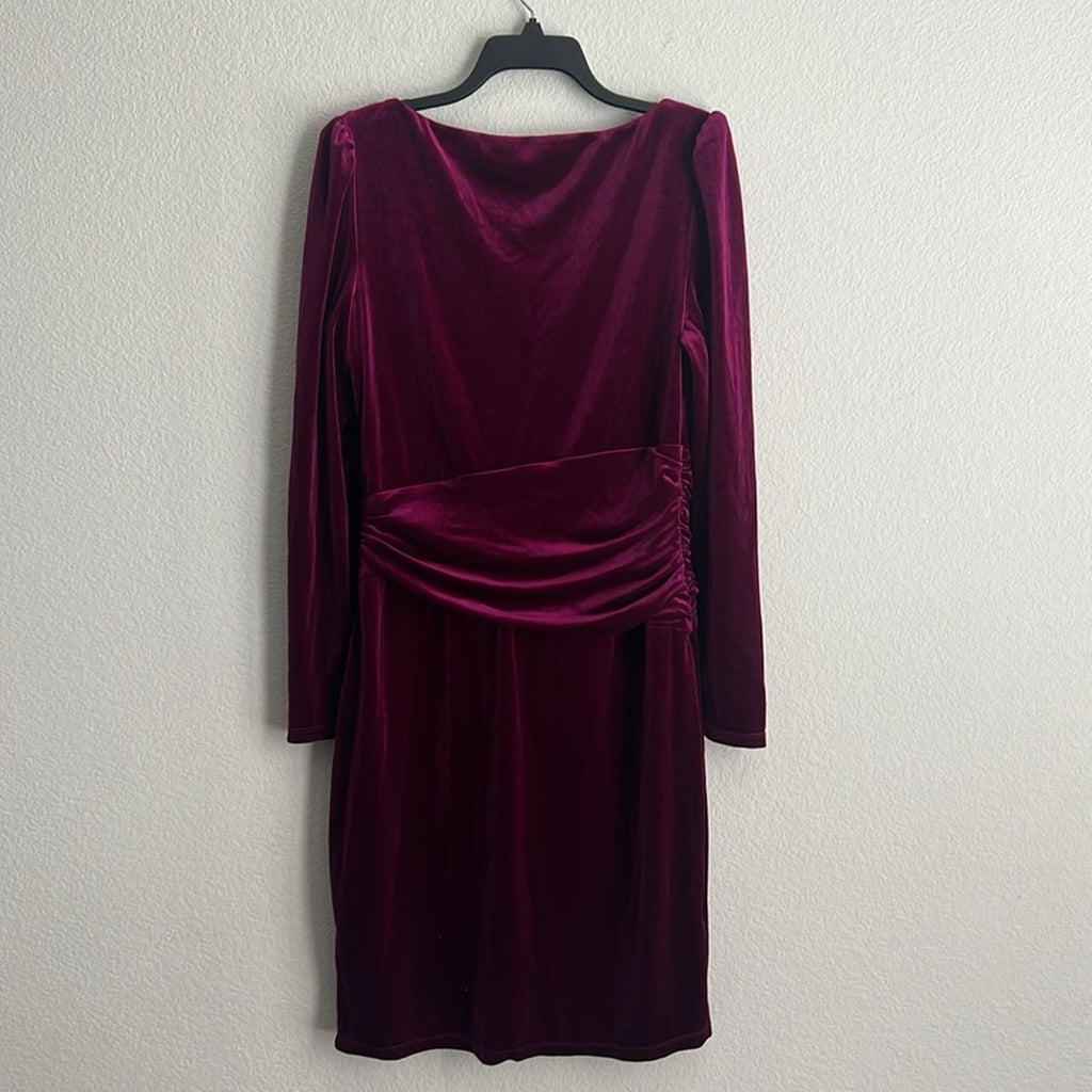 Lauren Ralph Lauren Velvet Cocktail Dress in Purple, Size 12 NEW w/Tag
