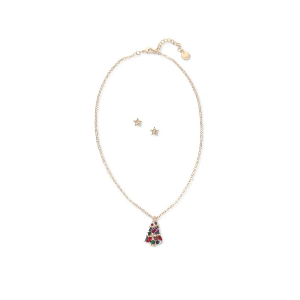 Charter Club Crystal & Faux Pearl Tree Pendant Necklace & Star Stud Earrings Set