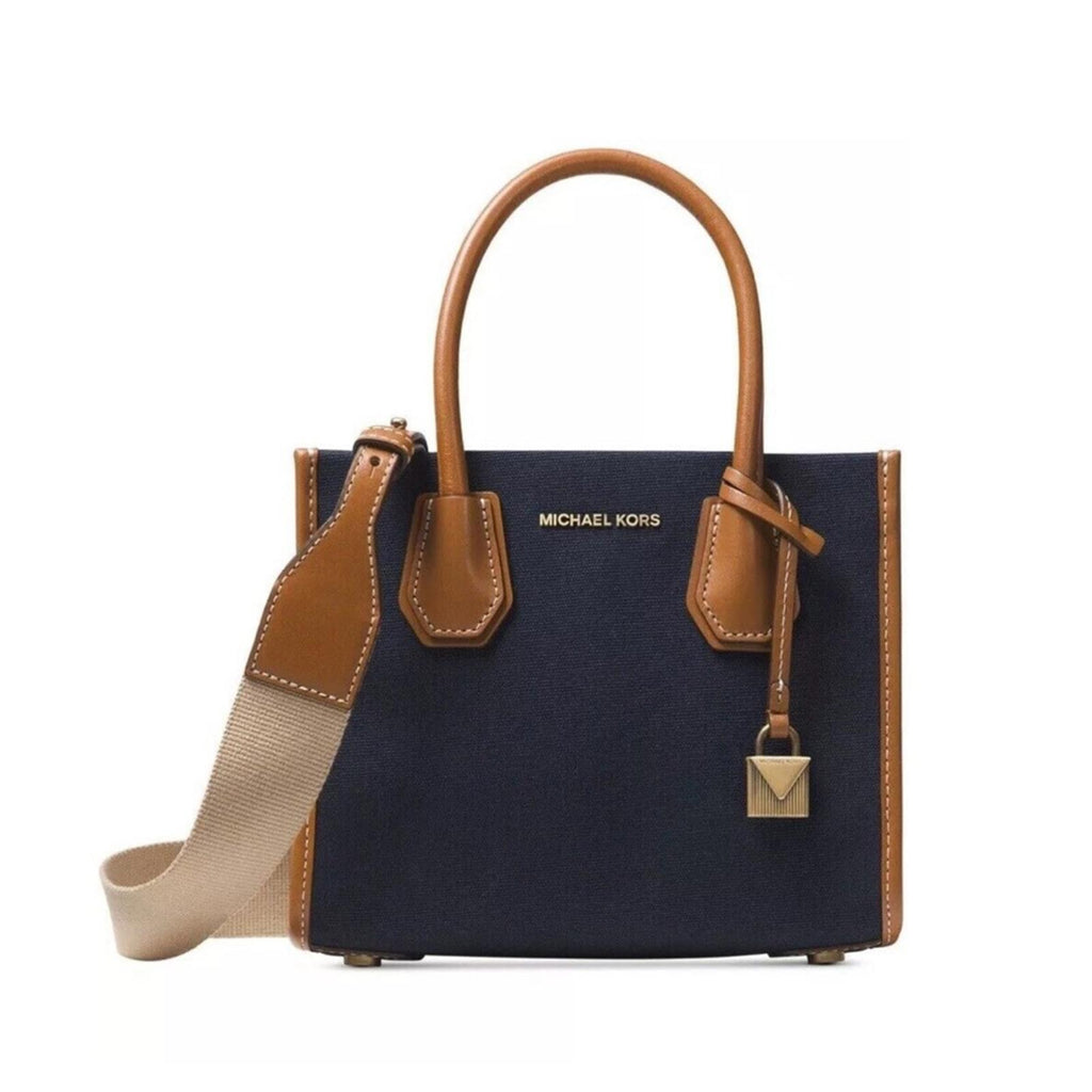 Michael Kors Mercer Canvas Crossbody, Admiral Gold EXCELLENT! Retail $228