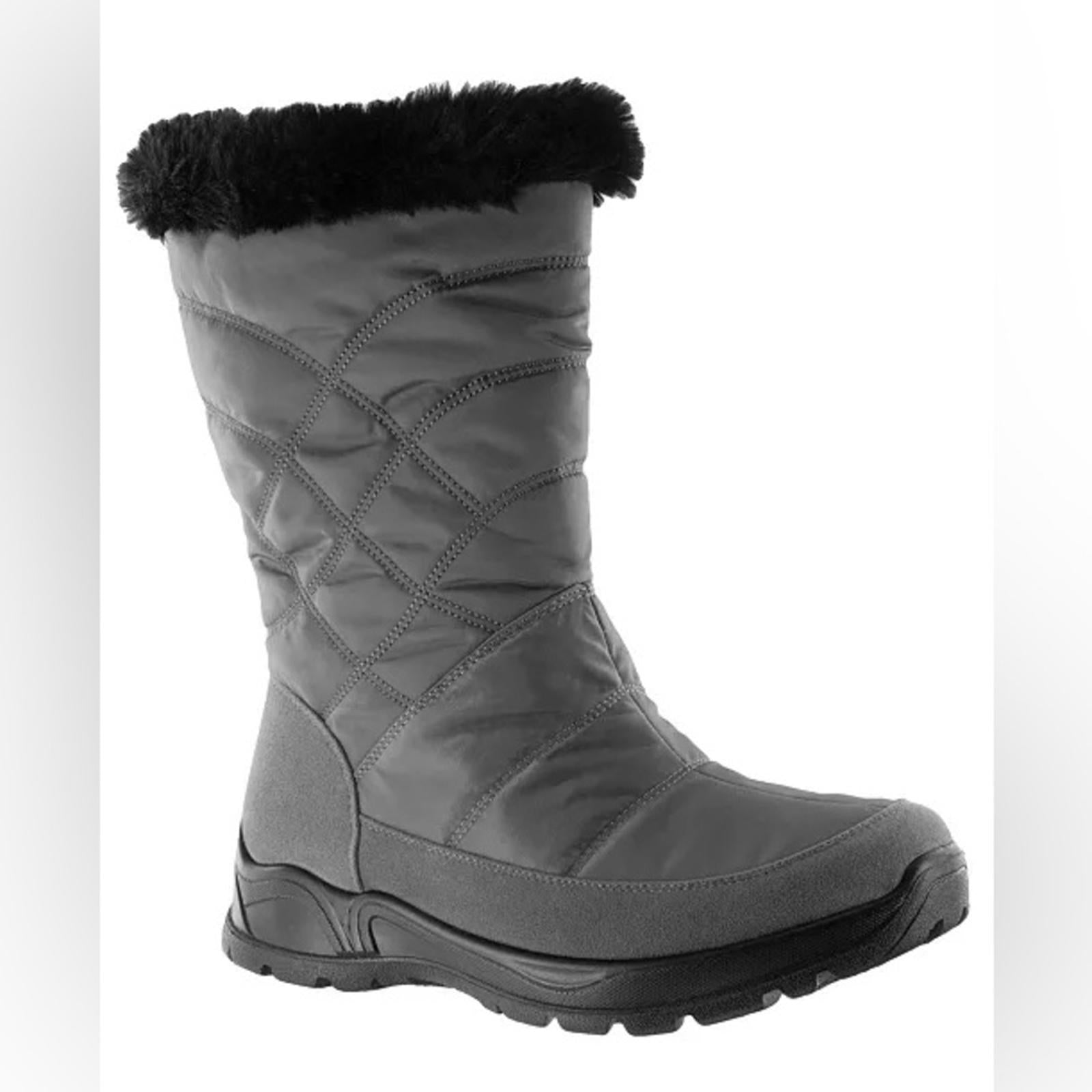 Easy Street Easy Dry by Cuddle Waterproof Boots in Grey/Nylon Size 8 NEW in Box