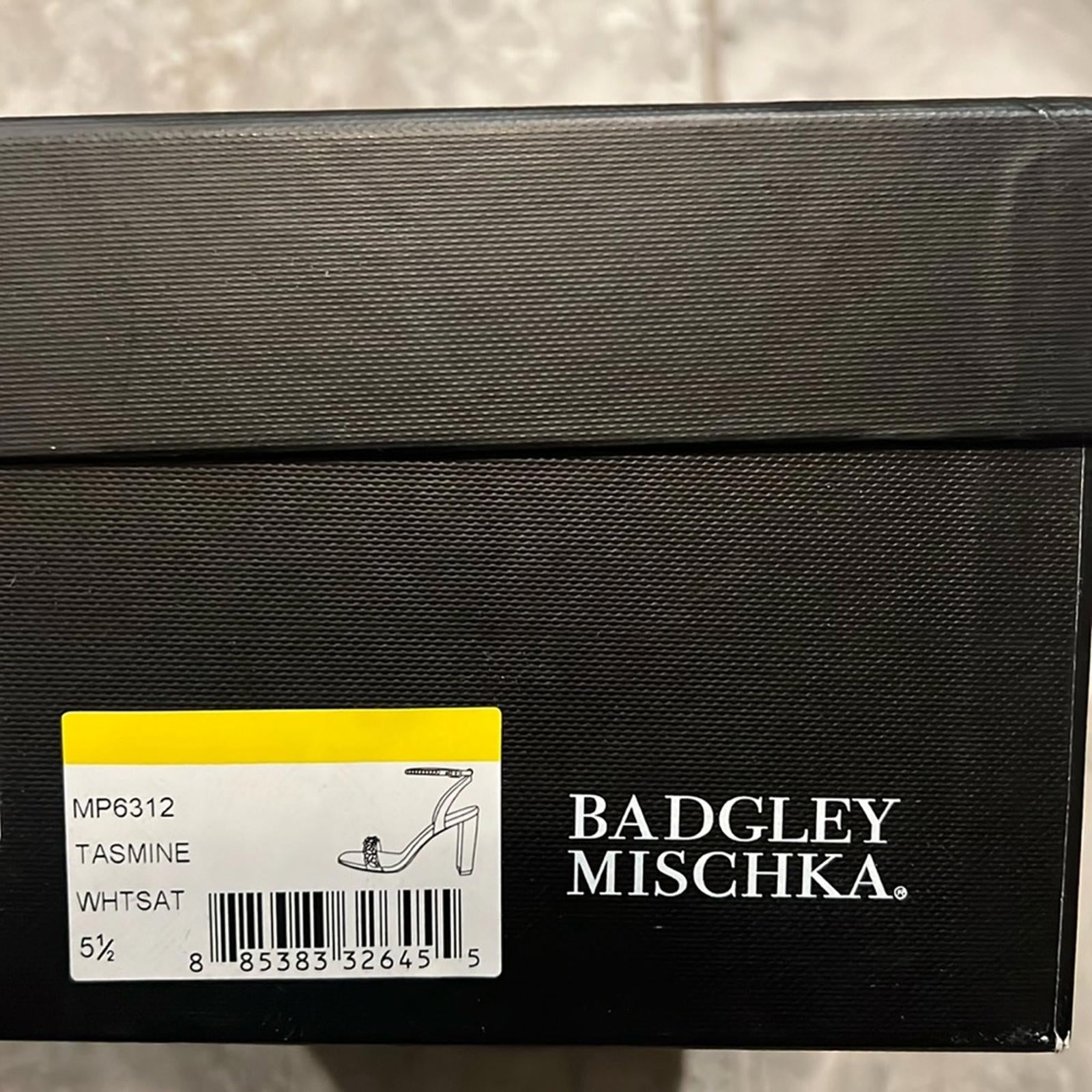 Badgley Mischka Tasmine Embellished Block Heel Sandals, Size 5.5 New in Box $245