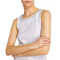 Fabiana Filippi Ball-Chain Trim Tank Top in White, Size XS New w/Tag