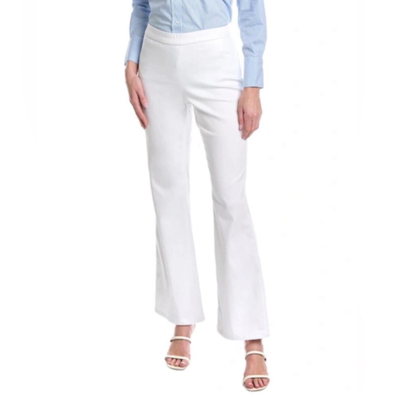 Anne Klein Pull-On High Waist Slim Flare Jeans in White, Size 2 New w/Tag $99