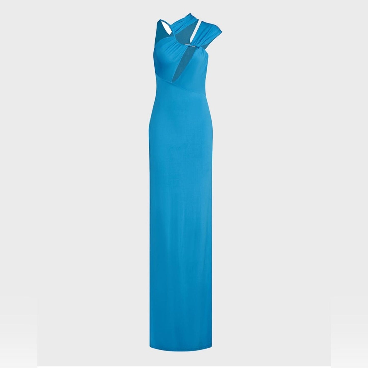 Et Ochs x Revolve June Cutout Ruched Gown in Cyan Blue Size 6 New w/Tag $1,695