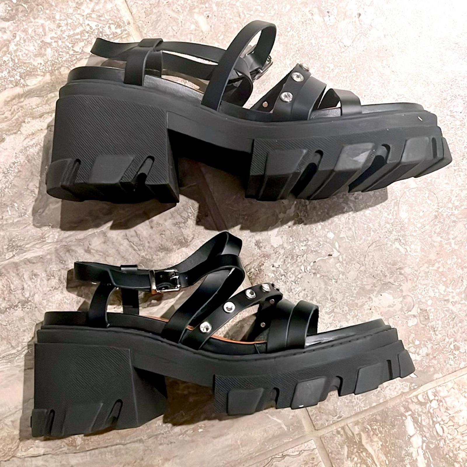 GANNI Women's Cleated Strappy Block Heel Sandals, Size 41 New in Box + Dust Bag